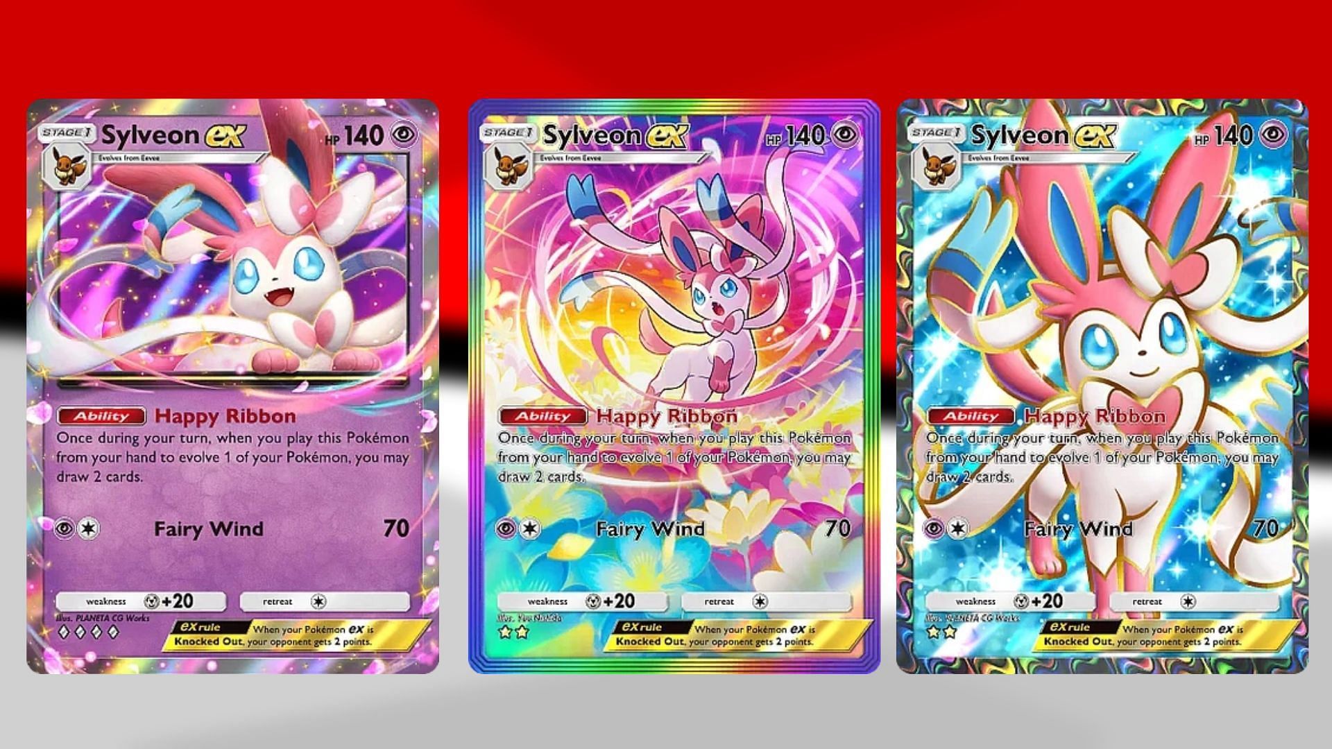 All Sylveon ex variants in PTCGP (Image via TPC)